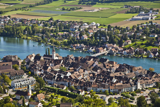 Aerial view of Stein Am Rheim village