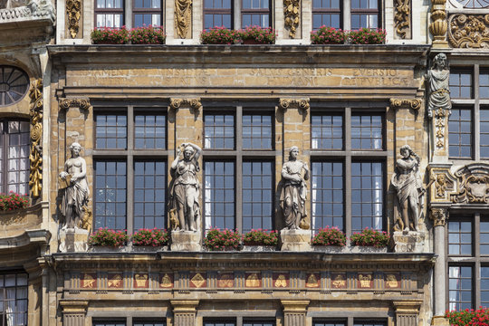 Brussels, Belgium - Detail of a Guildhall on Grand Place