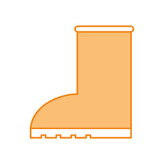 rubber boot rain seasonal icon style on white background vector illustration