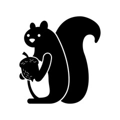 autumn season squirrel with acorn animal forest vector illustration