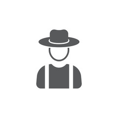 Farmer in hat icon