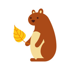 autumn season squirrel animal forest vector illustration