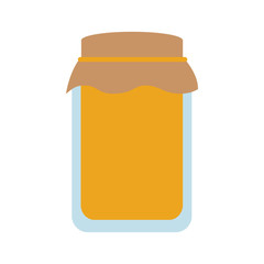 glass jar with golden cap filled with honey vector illustration