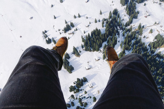 Paragliding Looking Down