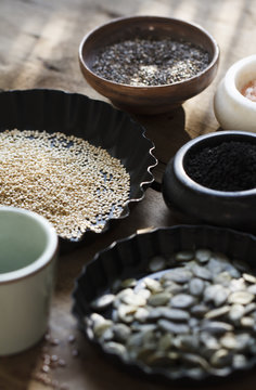 Quinoa,Chia seeds,Himalayan salt, Black cumin,Pumpkin seeds