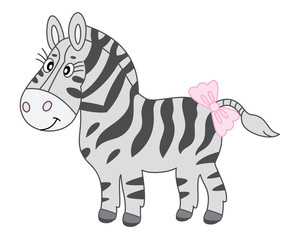 Fototapeta na wymiar Vector Cartoon Cute Zebra 