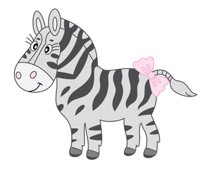 Vector Cartoon Cute Zebra 