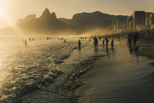 Seascape at Ipanema Beach, Rio De Janeiro. Brazil.