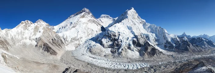 Papier Peint photo autocollant Lhotse mount Everest, Lhotse and nuptse from Pumo Ri base camp