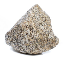 Single natural stone on white background