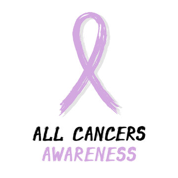 Symbolic ribbon - lilac - all cancers awareness
