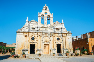 Obraz premium Arkadi Monastery situated at the southeast of Rethymnon, Crete, Greece