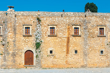 Fototapeta na wymiar Arkadi Monastery situated at the southeast of Rethymnon, Crete, Greece
