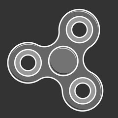 Hand fidget spinner icon isolated on black background. Vector illustration of modern toy.