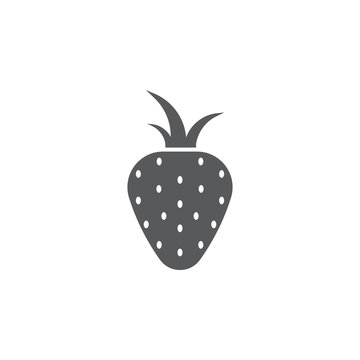 Abstract vector strawberry simple flat design icon
