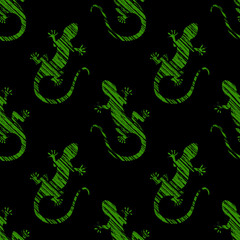 Lizards - Grunge Green Pattern With Diagonal Shading