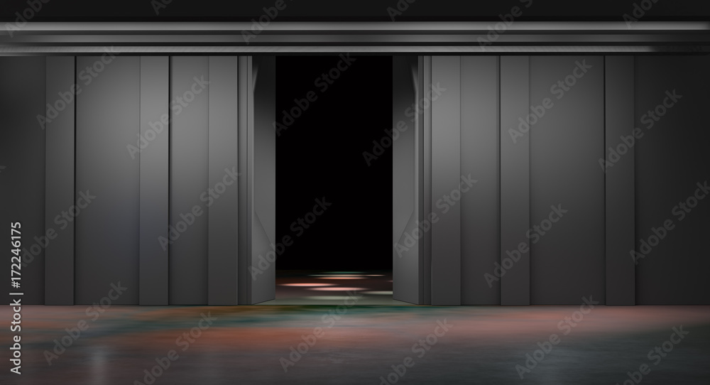 Wall mural space environment, ready for comp of your characters.3d rendering