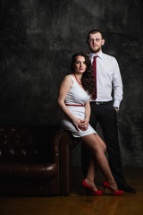 beautiful portait of young couple in smart clothes