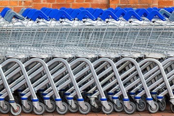 Fototapeta premium Supermarket Trolleys