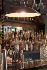 Barman equipment on counter