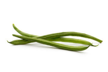 Green beans isolated on a white background.