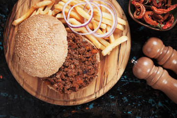 Sloppy joes ground beef burger sandwich