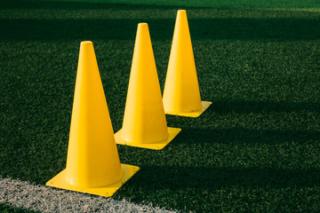 Cone on football field
