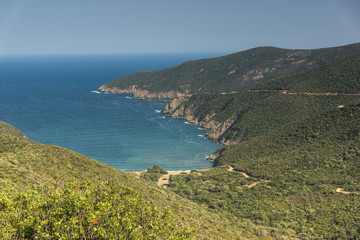 Obraz premium Panoramic view of Mamba Beach at Sithonia peninsula, Chalkidiki, Central Macedonia, Greece