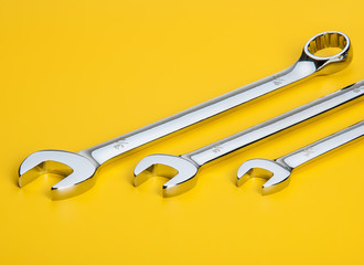 Wrench Set Isolated on Yellow