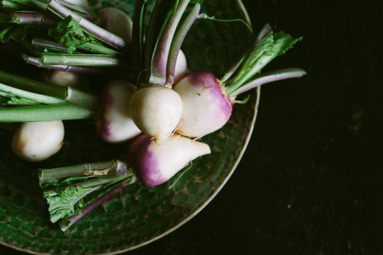 Fresh baby turnips