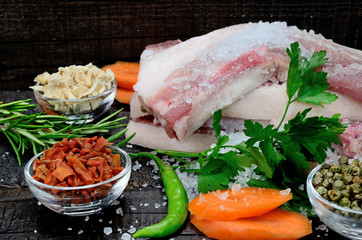 meat on table