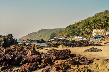 Beauty Arambol beach landscape