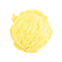 Scoop of  yellow ice cream