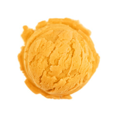 Scoop of  orange ice cream