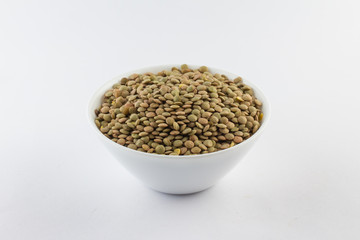 Raw Lentils in a bowl