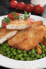 Breaded chicken steak
