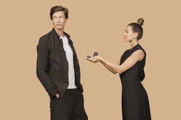 Woman proposes to a man