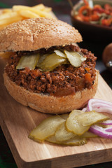 Ground beef burger sandwich