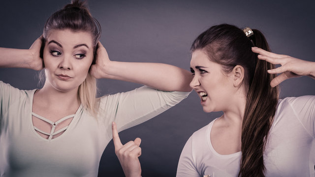 Two women having argue