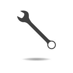 Wrench icon - simple flat design isolated on white background, vector