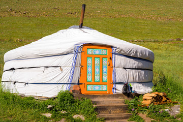 Yurt - a traditional home in Mongolia 