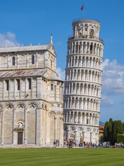 The Leaning Tower of Pisa on a sunny day