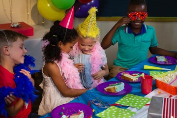 Children at table during party