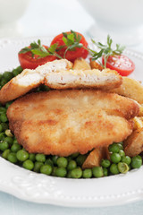 Breaded chicken steak