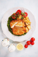 Breaded chicken steak