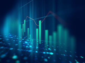 technical financial graph on technology abstract background