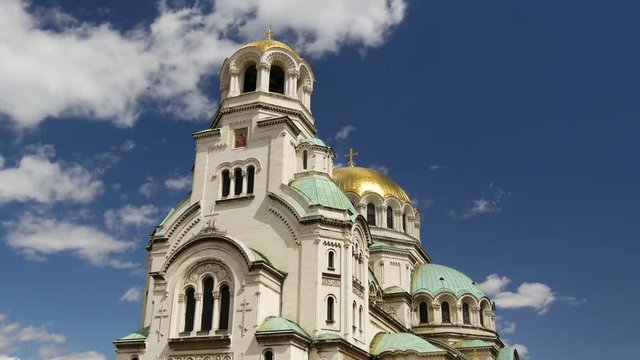 Time lapse from The St. Alexander Nevsky Cathedral a Bulgarian Orthodox cathedral in Sofia Bulgaria