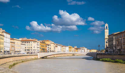 Fototapeta premium River Arno in the city of Pisa on a wonderful day