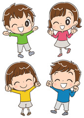 楽しそうな子どもたちのイラスト