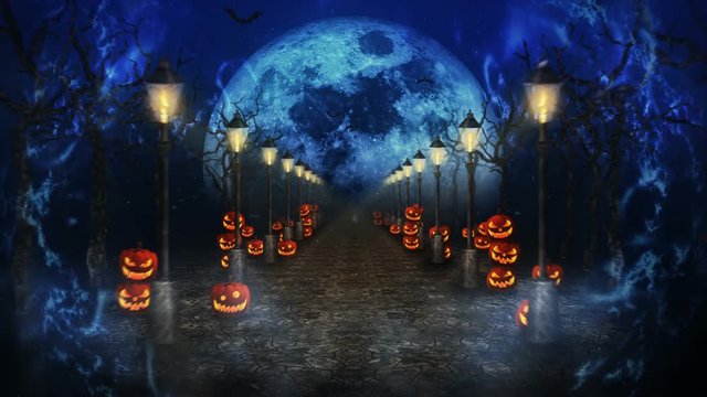 ハロウィン 不気味な夜 かぼちゃ ループ